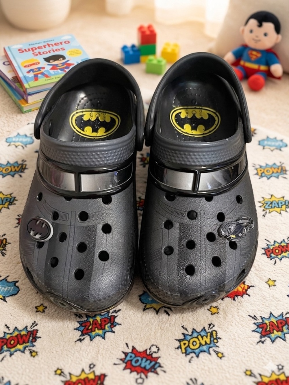 CROCS Kids' Black & Yellow Batman Clog Sandals